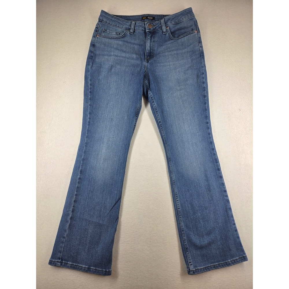 Lee Regular Fit Bootcut Jeans Womens 10S Medium Wash Mid Rise Denim Stretch